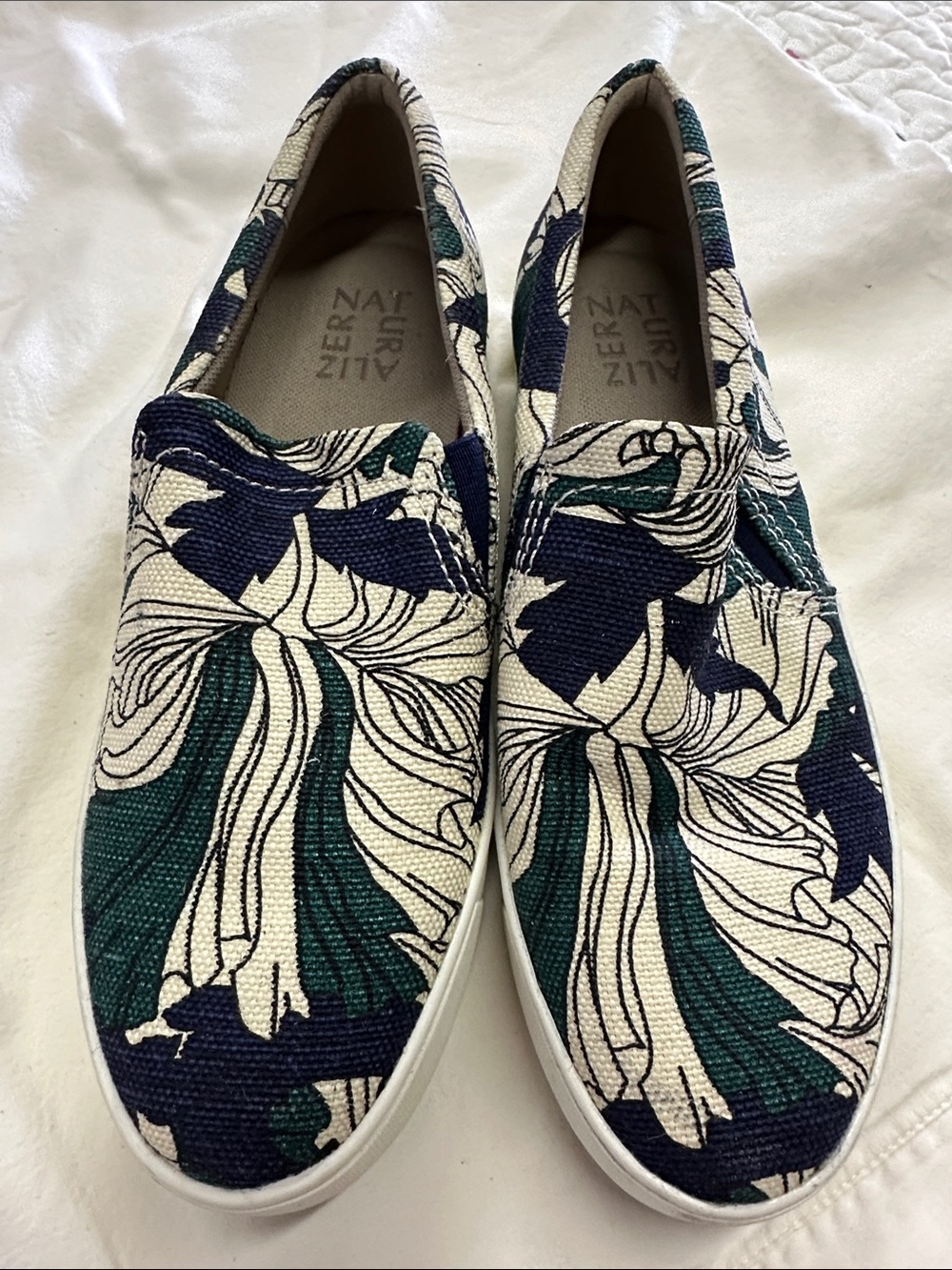 Naturalizer Women's Slip-On Sneakers in Navy, Green, and Cream